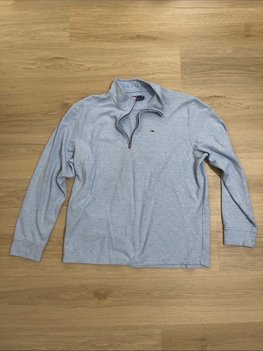 Vineyard Vines Light Blue Quarter-Zip Pullover with Whale Logo